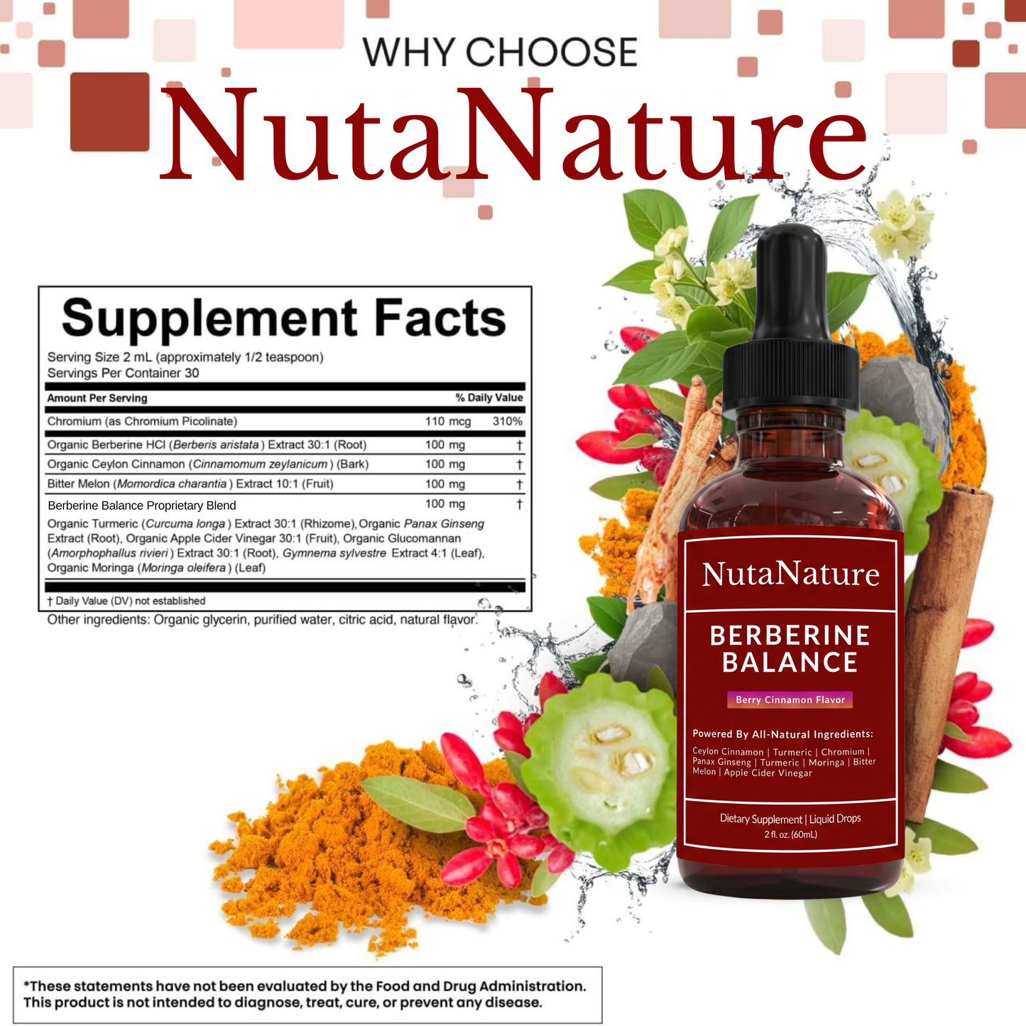 Berberine + Ceylon Cinnamon Regulator Drops (60mL)
