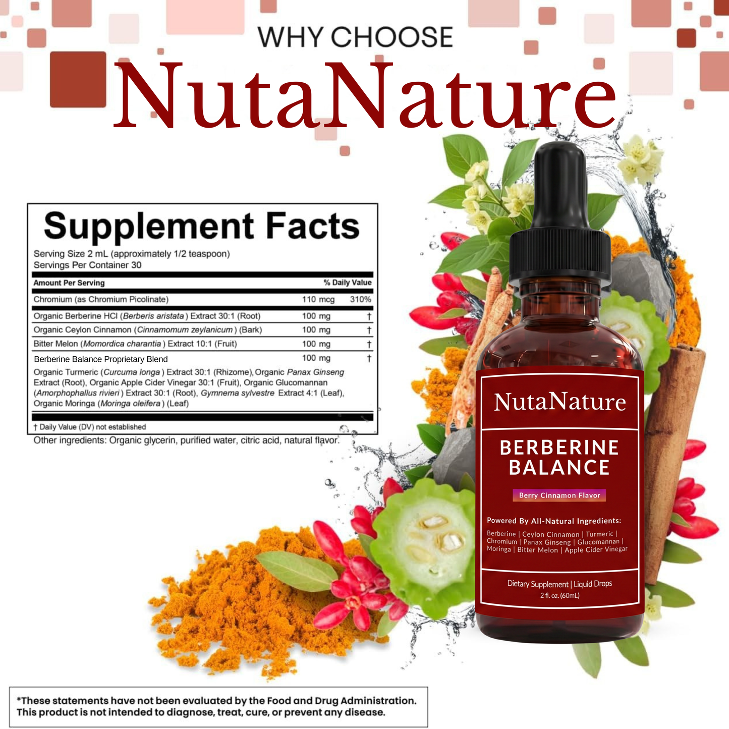 Berberine + Ceylon Cinnamon Regulator Drops (60mL)